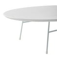 thumbnail image 2 of LeisureMod Rossmore Mid Century Modern Oval Coffee Table with White Powder Coated Steel Frame, MDF Wood with Ash Veneer Top Contemporary Accent Coffee Table for Living Room and Bedroom (White), 2 of 9
