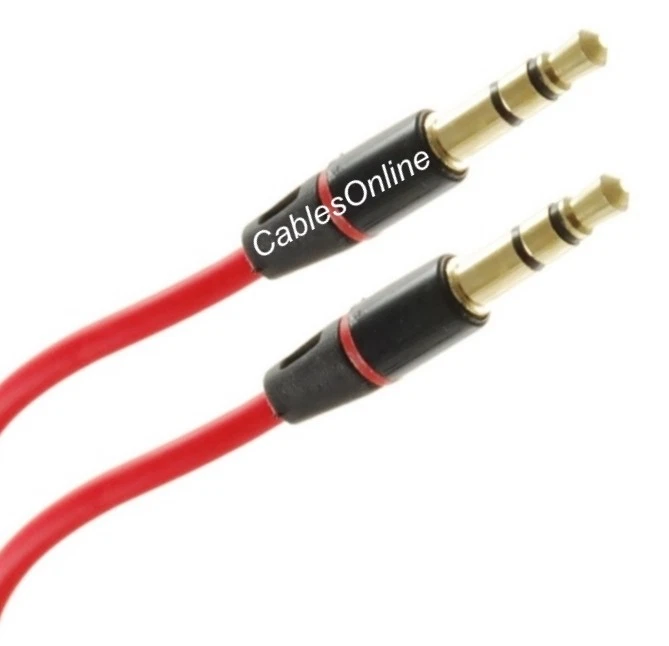 4Ft 3.5Mm (1/8") Stereo Trs Male To Male Flexible Red Audio Cable, Av-104Rd