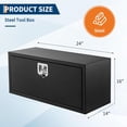 thumbnail image 2 of Qinaqin 24 14 16 inch Resistente Negro Steel Truck Tool Caja cm de Anchoaterproof Almacenamiento & Organizador para Pickup Cama RV Trailer, 2 of 5