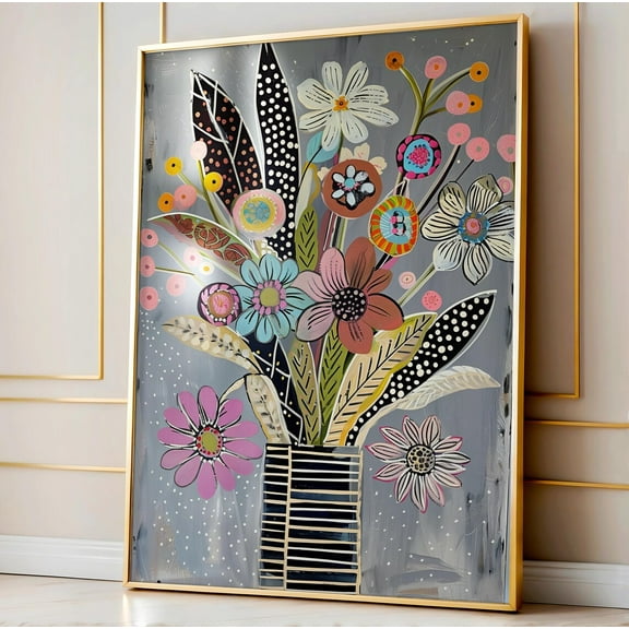 Floral Modern Art, Abstract Floral Wall Art, Maximalist Flowers Print, Colorful Pastel Flowers Decor, Trendy Art, Eclectic Poster Wall Art, Modern Wall Decor, 8x12 UNFRAMED