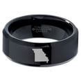 thumbnail image 2 of Tungsten Missouri Show Me State Band Ring 8mm Men Women Comfort Fit Black Beveled Edge Polished, 2 of 4