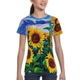 thumbnail image 4 of Honeii Landscape With Sunflowers Print Kids Boy T-Shirt,Breathable Round Neck Tee,Stylish Summer Tee for Boys, for Outdoor Activities and Casual Wear, 4 of 7