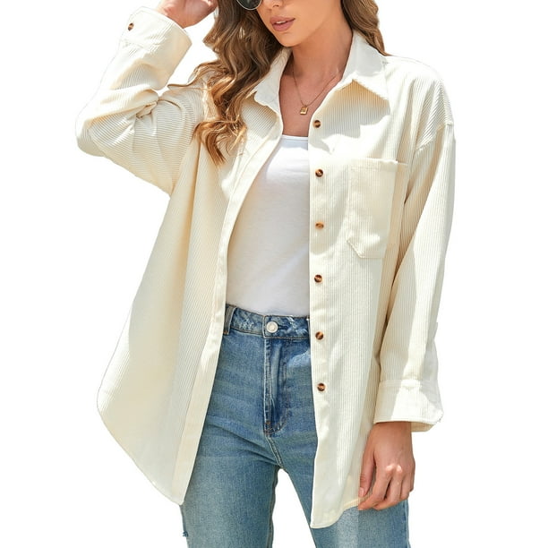 Tops de pana para mujer,Camisa de pana para mujer Blusa suelta con