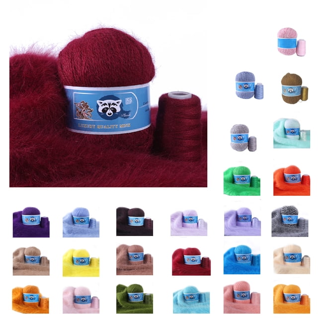 Billuyoard Hilo de tejer cálido de 50g, bufandas cálidas DIY, hilo de felpa de ganchillo, tejido a mano para suministros de tejido antiestático, Artesanía No.08 Billuyoard HA009039-08