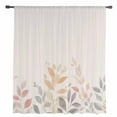 thumbnail image 2 of Spring Floral Semi Sheer Curtains Drapes for Living Room, Bedroom, French Doors Window 72 Inches Long, Colorful Botanical Watercolor Rod Pocket Chiffon Curtain Drapery Voile Draperies Panel, 2 of 6