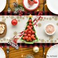 thumbnail image 4 of Touchbetter Red and Black Buffalo Plaid Truck Merry Christmas Table Runner, Seasonal Winter Xmas Holiday Kitchen Dining Table Decoration for Indoor Outdoor Home Party Decor 13 x 72 Inch, 4 of 6