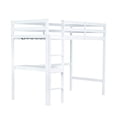 thumbnail image 6 of Miniyam Twin Loft Bed with Desk and Ladder, Rubber Wood Kids Bed with Guardrails, White, 6 of 7