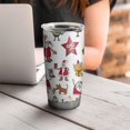 thumbnail image 4 of 20oz Tumblers White Christmas Santa and Character Pattern Stainless Steel Vacuum Insulated Double Wall Travel Tumbler Cups Mug with Lid and Straw,Cleaning Brush for Cold & Hot Drinks, 4 of 7