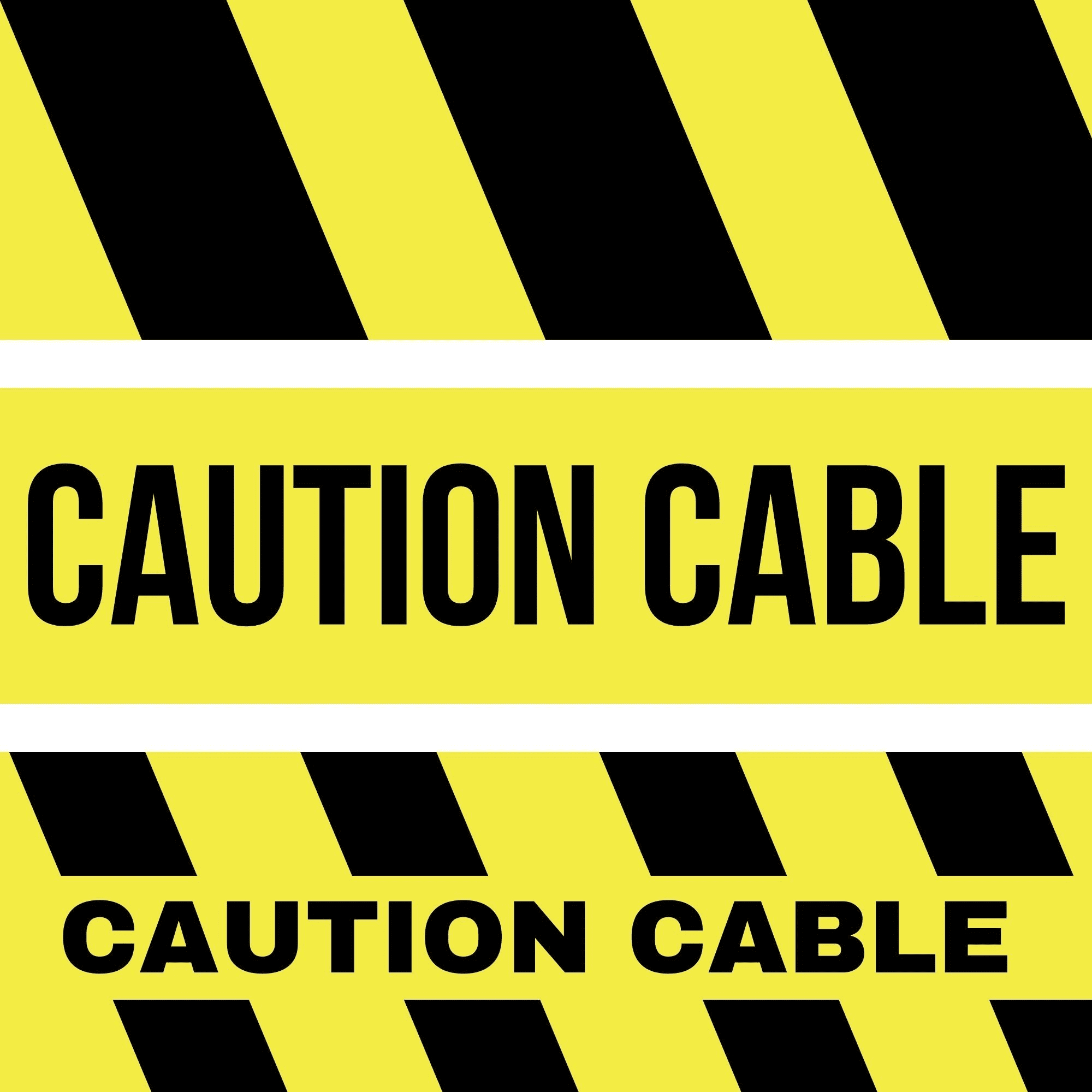 Pro Tapes Printed Pro-Gaff Gaffers Tape: 3 in x 55 yds. (Yellow with Black "CAUTION CABLE" printing)