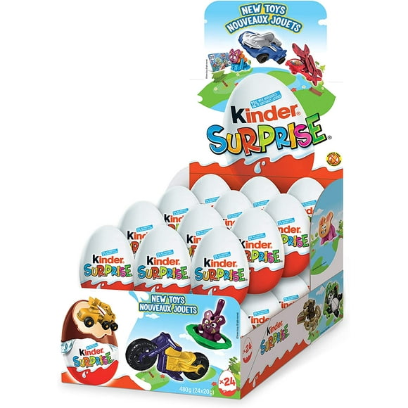 Kinder Surprise Chocolate Eggs with Toys, Classic, 24 Count, 480 grams (20gx24)