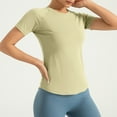 thumbnail image 5 of hotojiny Women's Workout Tops Lounge Short Sleeve Gym Athletic T-Shirt Summer Slim Lightweight Running Shirts, 5 of 6
