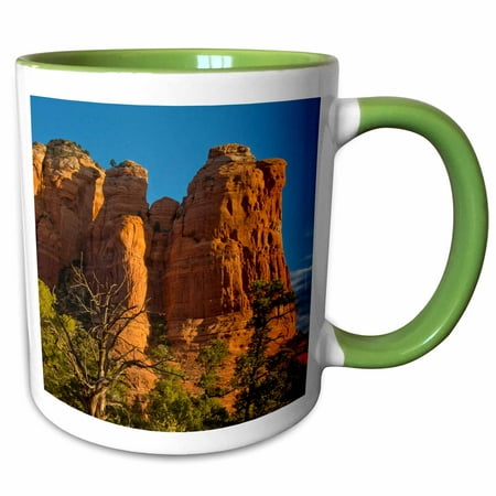 3dRose Early Morning, Teapot Trail, Coffee Pot, Coconino NF, Sedona, Arizona - Two Tone Green Mug,