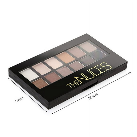 Paleta de sombras de ojos multicolor NikouMX 12 colores perlada con brillo elegante y moderna