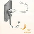 thumbnail image 4 of Heavy Duty Adhesive Hook, 180° Rotatable Stainless Steel Wall Hanger for Towels & Bags, No-Drill PET Glue Hook for Bathroom & Kitchen, 4 of 6