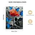 thumbnail image 2 of PIKWEEK T&amp;H XHome Bathroom Wall Art Decor Canvas  Painting,Blue Rose Flower Butterfly Water Drop Glass Background Modern Artwork Picture Prints  for Nursery Office Living 12*16in/16*20in 16x20 in, 2 of 5