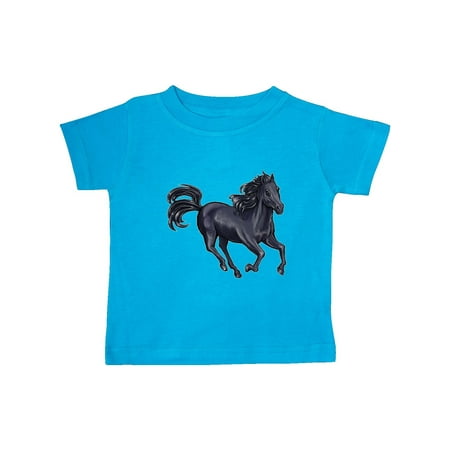 

Inktastic Beautiful Galloping Black Horse Gift Baby Boy or Baby Girl T-Shirt