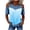 Light Blue Top, variant on Womens Cold Shoulders Blouses Patchwork Tees Fashion Crew Neck Short Sleeve Shirts Vacation Tops Pink Top L