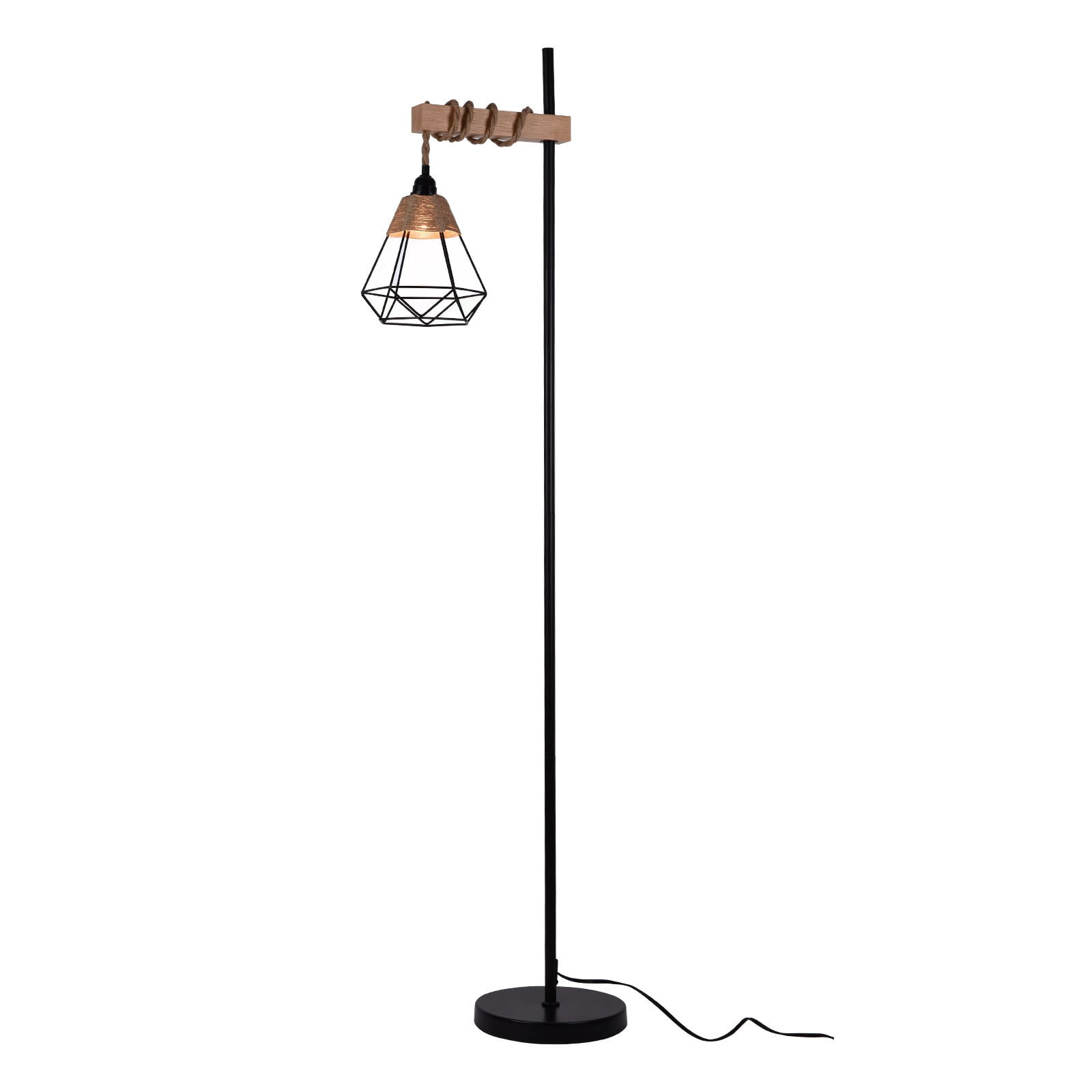 Wuzstar Floor Lamp Smart Tall Standing Lamp with Rattan Lampshade for Living Room Bedroom Office