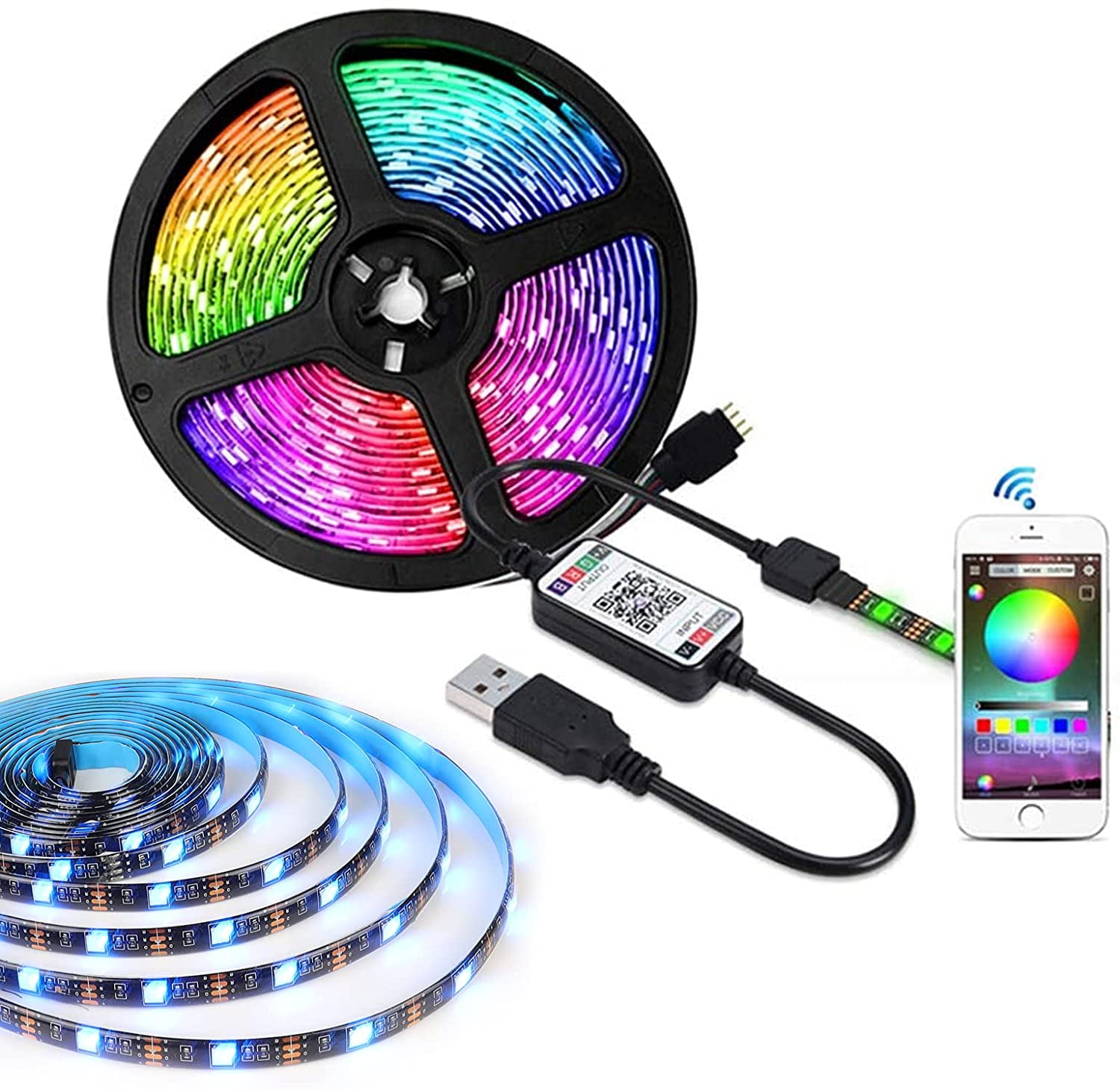 RGB LED Strip Light Waterproof Color SMD Tape DC12V Neon Ribbon IR WIFI Controll 