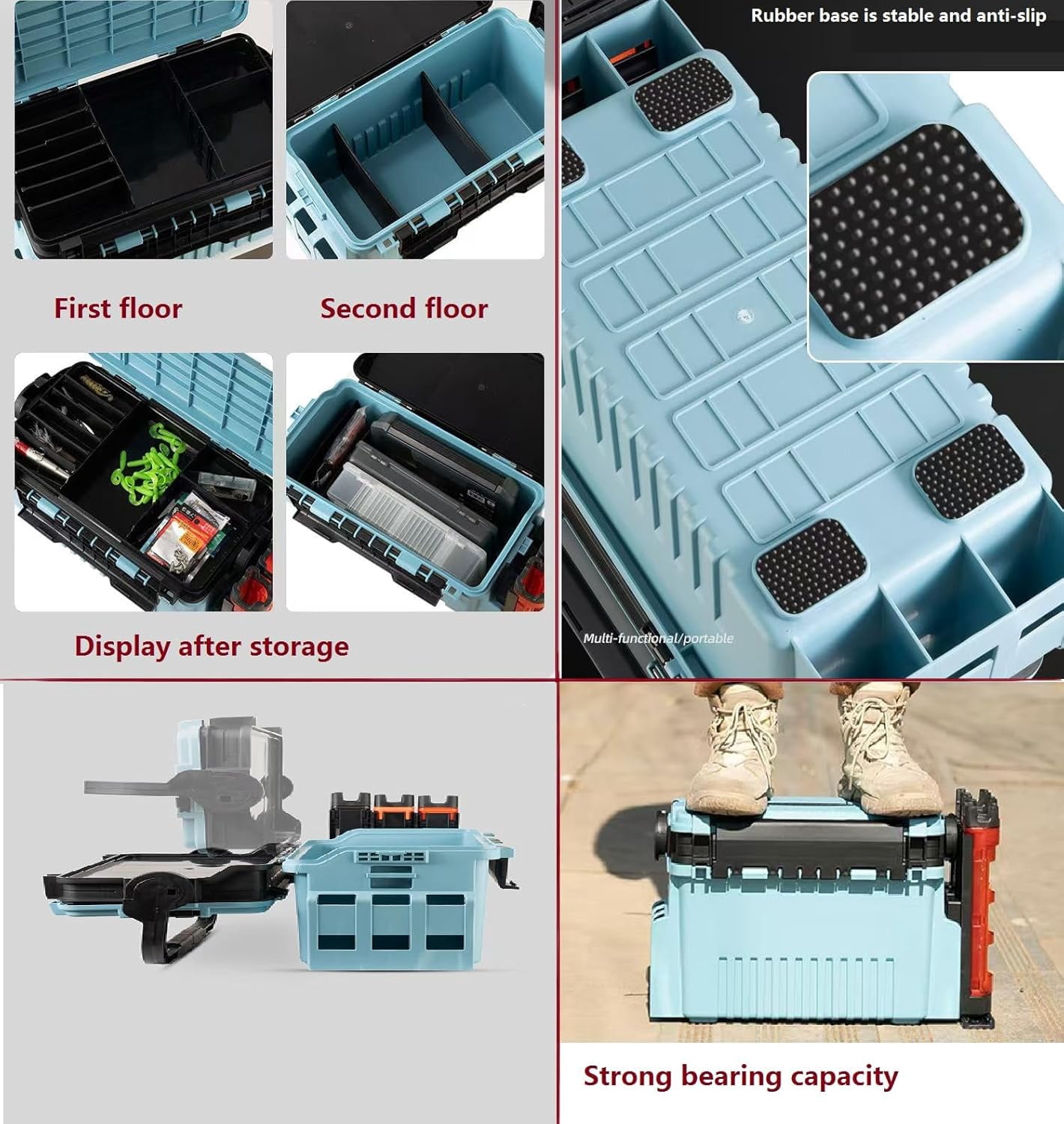 Fishing Tackle Box,Portable Fishing Lure Storage Tackle Box With Tray Small Storage Boxes