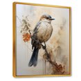 thumbnail image 2 of Designart "Minimalist Taupe Avian On Limb I" Animals Bird Floater Framed Wall Art Living Room, 2 of 5