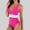 Hot Pink, variant on One Piece Swimsuit for Women Belly Control Deep V Neck Mesh Patchwork Bathing Suit Adjustable Side Tie Slim Swimwear
