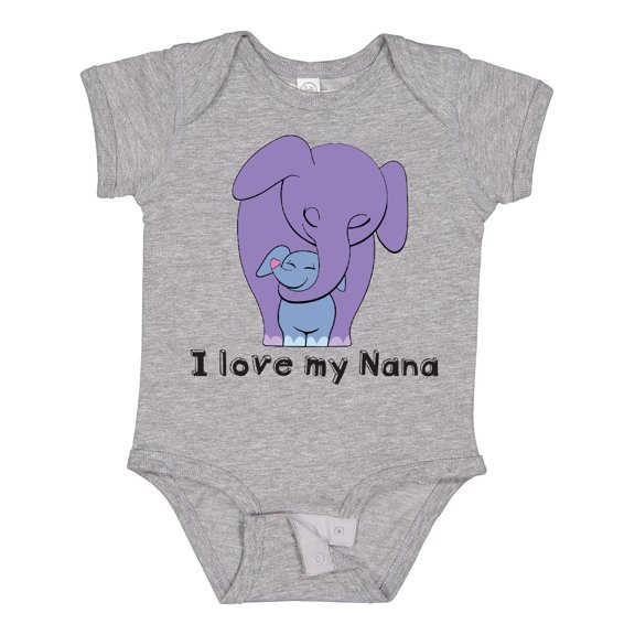 Inktastic I Love My Nana Elephant Purple Blue Boys Baby Bodysuit