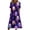 Purple B, variant on Women's Halloween Print Casual Dress, Round Neck with Pockets Design , Comfortable Relaxed Fit Fabric for Everyday Wear, Halloween Themed Dress for Women Black L