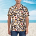 thumbnail image 2 of Bingfone Men's Short Sleeve Button Down Shirts Hawaiian lips record rock Skull Printed Beach Shirt, 2 of 7