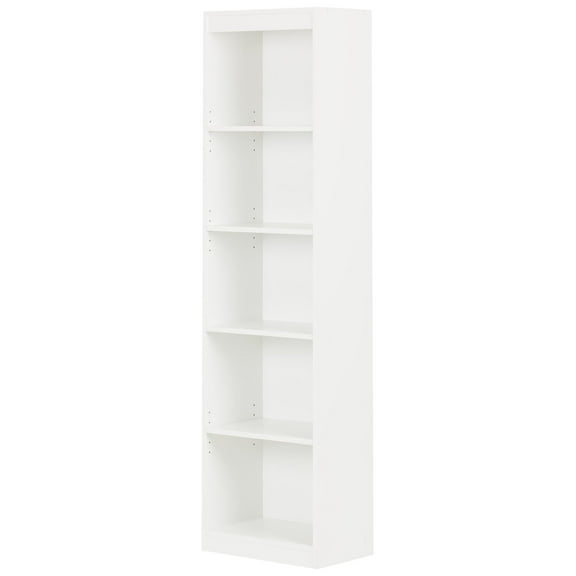 Axess 5-Shelf Narrow Bookcase, Pure White