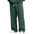 thumbnail image 2 of Wutalume Men's Solid Color Loose Fit Wide Leg Sweatpants, Casual Fashion Joggers with Elastic Waistband and Drawstring for Lounge, Streetwear, and Everyday Comfort,Army Green L, 2 of 7
