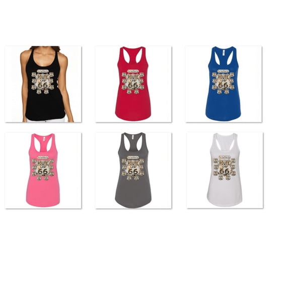 Route 66 Get Your Kick On Route 66 Printed Lady Tank Top Soft and Comfy Tank Top, Lightweight Tank Top Color Black Small