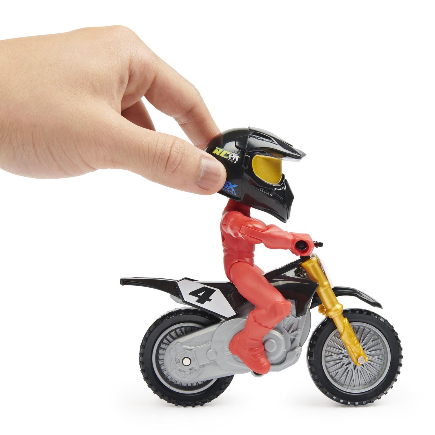 Supercross, Race and Wheelie Bike, Authentic Ricky Carmichael Collector Motorcycle, 1:18 Scale Kids Toys for Boys Aged 5 and Up