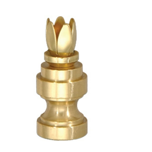B&P Lamp® 1 1/4" Prong Finial Base W/Polished & Lacquered Finish
