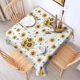 thumbnail image 2 of White Sunflower Letter Pattern Square Tablecloth,Waterproof Square Table Cover,Wipeable Spillproof Washable Table Cover for Home Kitchen Party Decor 60"x60"(152x152cm), 2 of 6