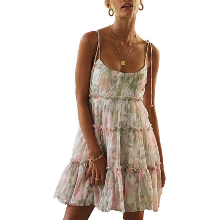 embroidered mini swing dress Blackish Green Embroidered Eyelet Pattern 3/4 Puffy Sleeve Swing Mini
