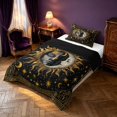 thumbnail image 2 of Homewish Hippie Sun Moon Twin Comforter Sets, Glitter Stars Bedding Set, Black Gold, Black Reversible 2 Pieces, 1 Comforter and 1 Pillowcase, 2 of 6