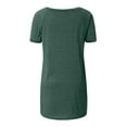 thumbnail image 4 of CHOK Hauts pour Femmes T-Shirts à Manches Courtes pour Femmes Liquidation Couleur Unie Grande Taille Tendance Été Coupe Décontractée T-Shirts Chemises Décontractées Col Rond Chemises Fluides Blouses Hauts Noir G, 4 of 5