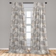 thumbnail image 2 of Floral Design Window Curtains, Muted Colors Petals of Flowers Boho with Earth Tone Lines Pattern, Lightweight Decor 2-Panel Set with Rod Pocket, Pair of - 28"x95", Grey Pale Grey Cream, by Ambesonne, 2 of 3