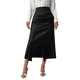 thumbnail image 3 of Falda de Satén de Seda con Cintura Alta y Cremallera para Mujer. Negro S, 3 of 7