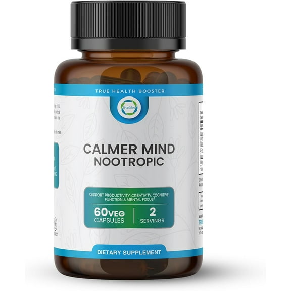 TrueMed Nootropic Brain Booster for Energy, Focus, Productivity 60 Capsules