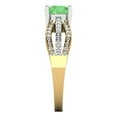 thumbnail image 3 of Solitaire with Accents Engagement Ring for Women - 1.27ct Simulated Green Diamond in 18K Yellow/White Gold Promise Ring, 3 of 6