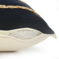 thumbnail image 3 of Ox Bay Atlantis Americana Striped Jute Braiding Throw Pillow, Navy/Red/Tan, 24" x 24", 3 of 11