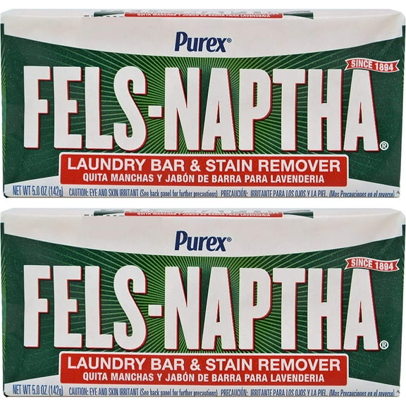 Purex Fels-Naptha Laundry Bar & Stain Remover & Pre-treater, 5.5 Ounce, 2 Pack