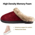thumbnail image 4 of RockDove Women's Soft Yarn Cable Knitted Slippers Memory Foam Anti-Skid Sole House Shoes w/Faux Fur Collar, Indoor & Outdoor, 4 of 6