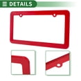 thumbnail image 5 of Unique Bargains License Plate Frame Stainless Steel Car License Plate Frame Bracket with Screws Caps 2 Hole Round Hole Wide Frame Red, 5 of 7