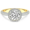 thumbnail image 3 of 1 Carat | IGI Certified RoundShape Lab Grown Diamond Engagement Ring For Women | 14K Yellow Gold | Lab Created Kathrine Halo Diamond Engagement Ring | FG-VS1-VS2 Quality, 3 of 4
