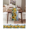 thumbnail image 6 of Summer Sunflower Burlap Cotton Table Runner 13x70 Inches Long, Spring Pastoral Retro Mountain Floral Farmhouse Table Runners, Outdoor Dining Tablecloths Decor for Baby Shower/Party/Wedding, 6 of 6