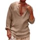 thumbnail image 4 of Camisetas de Cuello en V de Manga Larga para las Mujeres Color Sólido Mezcla de Lino Casual Blusa Suelta, Camisetas de Manga Larga para las Mujeres Suelta Ajuste Primavera Verano, 4 of 9