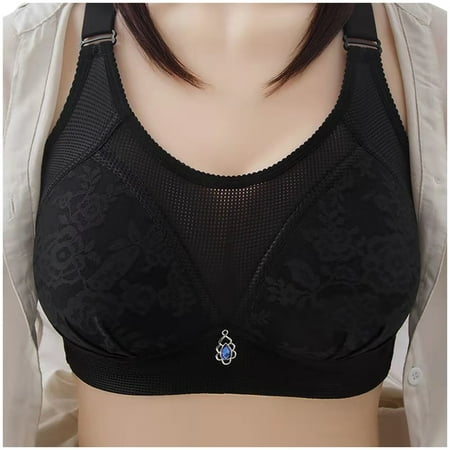 

Mackneog Best Bras for Women Steel Ring Thin Women Bra Front Button Breathable Gathers Underwear Comfort Bra NylonSpandex Push Up Bras for Women